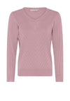 Micha Embroidered V Neck Sweater, Vintage Rose