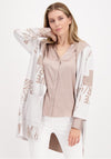 Monari Hooded Long Cardigan, Beige & Brown