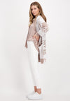 Monari Hooded Long Cardigan, Beige & Brown