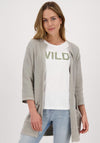 Monari Honeycomb Knit Open Cardigan, Sage