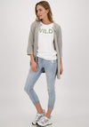Monari Honeycomb Knit Open Cardigan, Sage