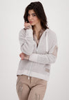 Monari Crochet Knit Full Zip Cardigan, Grey