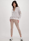 Monari Crochet Knit Full Zip Cardigan, Grey