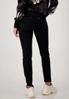 Monari Sequin Patch Distressed Jeans, Black