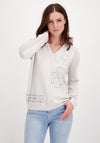 Monari Metallic Hooded Sweater, Stone