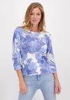 Monari Floral Knit Jumper, Blue & White