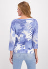 Monari Floral Knit Jumper, Blue & White