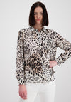 Monari Leopard Print Blouse, Beige