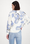 Monari Floral & Rhinestone Sweatshirt, Blue & White