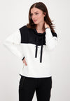 Monari Colour Block Cowl Sweatshirt, Black & White