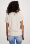 Monari Felling Good Rhinestone T-Shirt, Beige
