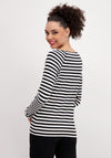 Monari Long Sleeve Striped T-Shirt, Black & White