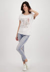 Monari Seamed Hem Graphic T-Shirt, Beige