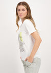 Monari Glitter & Floral Rhinestone T-Shirt, White