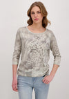 Monari Rhinestone Leopard T-Shirt, Sage