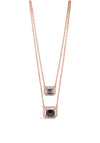 Absolute Double Layer Halo Pendant Necklace, Rose Gold