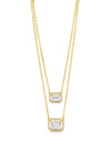 Absolute Double Layer Halo Pendant Necklace, Gold