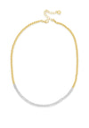 Absolute Two Tone CZ Beaded Necklace, Gold
