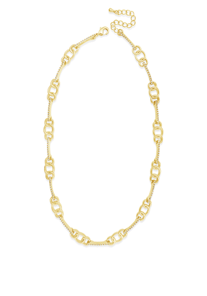 Absolute Interlocking Diamante Necklace, Gold