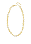 Absolute Interlocking Pearl and Diamante Necklace, Gold