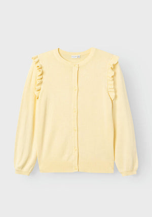 Name It Mini Girl Vininna Knitted Cardigan, Double Cream