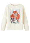 Name It Fralinse Kid Girls Flower Child Print Sweatshirt, Buttercream