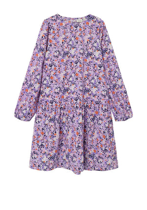 Name It Kid Girl Bodila Long Sleeve Dress, Sand Verbena
