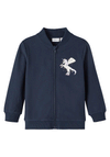 Name It Mini Girls Bascha Unicorn Full Zip, Dark Sapphire