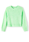 Name It Kid Girl Dilisa Cropped Knit Jumper, Green Ash