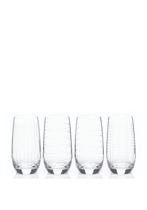 Newgrange Living Set of 4 Clear Cut Hiball Glasses