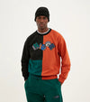 Nicce Tumble Colour Block Sweatshirt, Black Multi