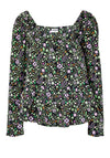Noisy May Devon Peplum Top, Black Multi