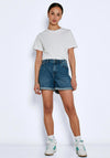 Noisy May Smiley Denim Shorts, Medium Blue