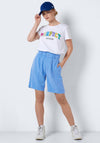 Noisy May Louie High Waist Shorts, Azure Blue