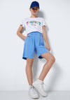 Noisy May Louie High Waist Shorts, Azure Blue