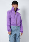 Noisy May Ziggy Quilted Bomber Jacket, Paisley Purple