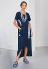 Naya Brushstroke Print Maxi Dress, Navy