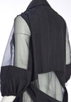 Naya Organza Panel Long Jacket, Black