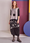 Naya Half Abstract Print Midi Skirt, Black