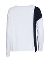 Naya Contrast Panel & Pock Top, White & Navy