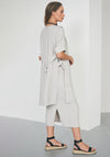 Naya Crinkle Look Sleeveless Long Jacket, Stone