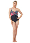 Oyster Bay Capri Floral Print Classic Swimsuit, Navy
