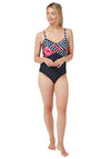 Oyster Bay Capri Floral Print Classic Swimsuit, Navy