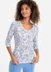 Olsen Paisley Outline Print T-Shirt, Cornflower Multi