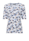 Olsen Dandelion Print T-Shirt, White Multi