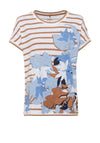 Olsen Stripe & Floral T-Shirt, Brown Multi
