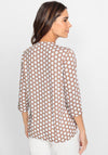 Olsen Rope Circle Pattern T-Shirt, Brown Multi