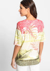 Olsen Fern Leaf Print Ombre T-Shirt, Multi