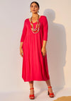 Ora A Line Midi Dress, Fuchsia
