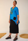 Ora Layered Top Maxi Dress, Blue Jewel & Black